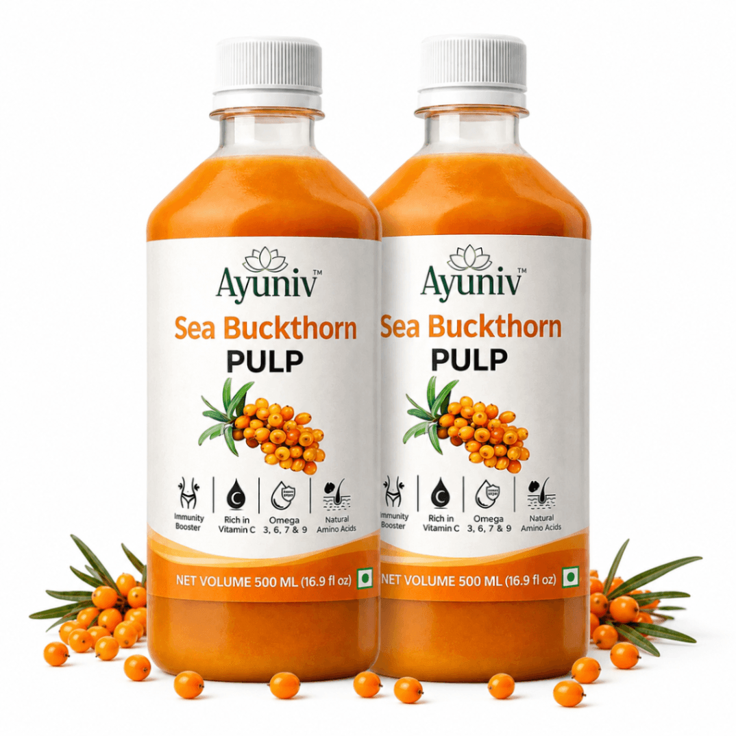 Ayuniv Sea Buckthorn Juice 500ML – High Vitamin C, Omega 3-6-7-9 & Antioxidants for Immunity & Energy
